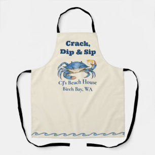 Cheerful Coastal Blue Crab Apron