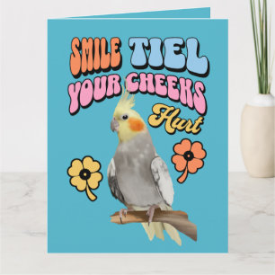 Cheerful Cockatiel Parrot Card