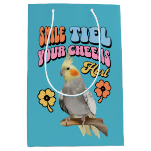 Cheerful Cockatiel Parrot  Medium Gift Bag
