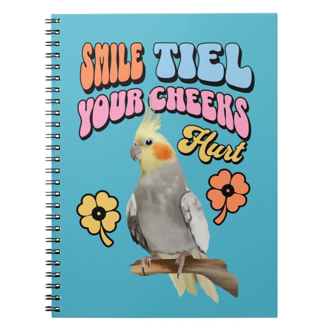 Cheerful Cockatiel Parrot  Notebook (Front)