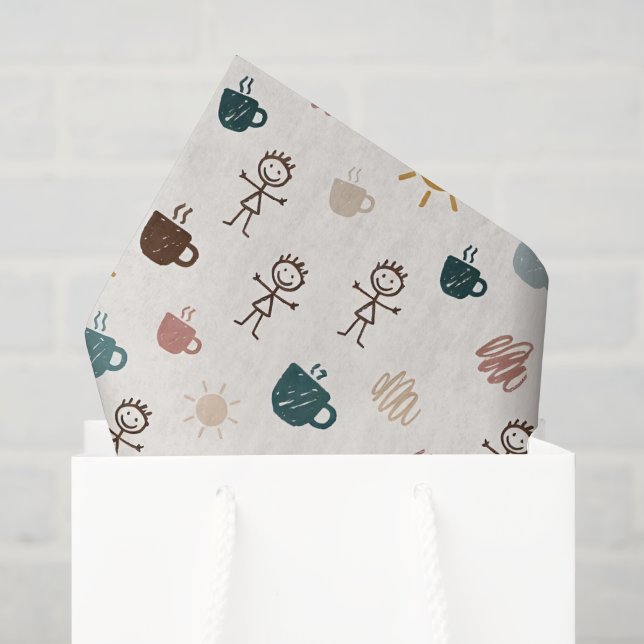 Cheerful Coffee Mom  Tissue Paper (Gift Bag)
