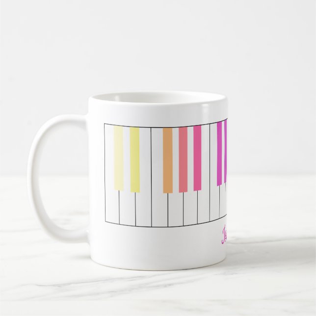 Cheerful Colour Gradient Piano Mug (Left)