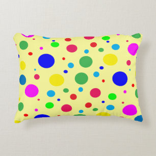 Cheerful Colour Polkadot Circles Accent Pillow