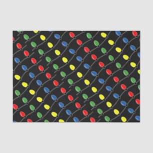 Cheerful coloured Christmas tree light bulbs Tissue Paper