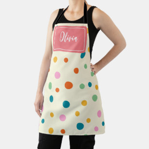 Cheerful Colourful Dots Personalized Apron