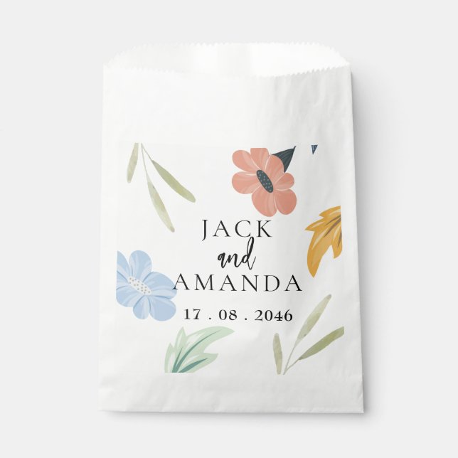 Cheerful Colourful Floral Wedding Package Favour B Bag (Front)