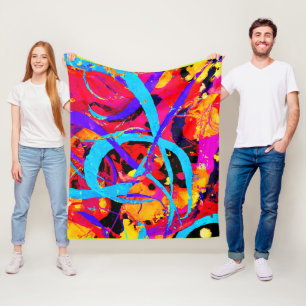 Cheerful Colourful Pattern Play Fleece Blanket