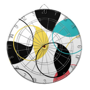 Cheerful, colourful trendy geometric circle patter dartboard