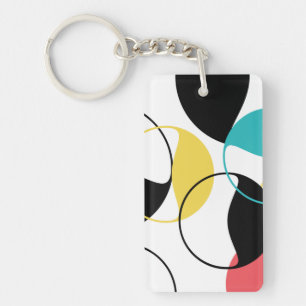 Cheerful, colourful trendy geometric circle patter keychain
