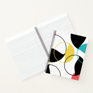 Cheerful, colourful trendy geometric circle patter notebook