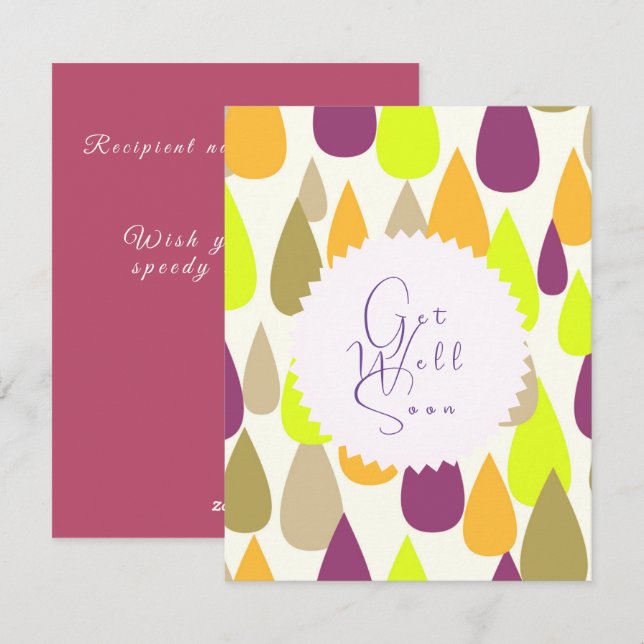 Cheerful colours droplets design. holiday card (Front/Back)