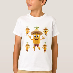  Cheerful Corn Characters Celebrating Life T-Shirt