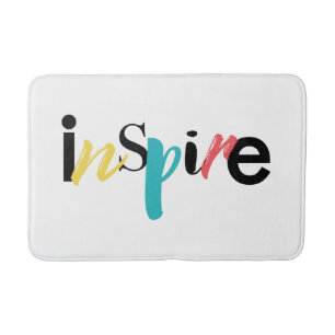 Cheerful, creative, modern typography of Inspire Bath Mat