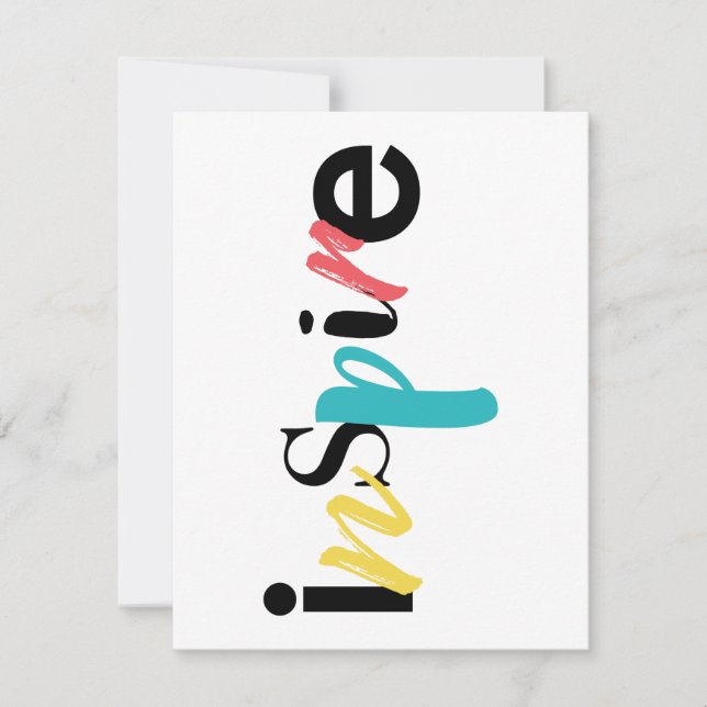 Cheerful, creative, modern typography of Inspire Card (Front)
