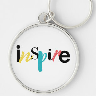 Cheerful, creative, modern typography of Inspire Keychain