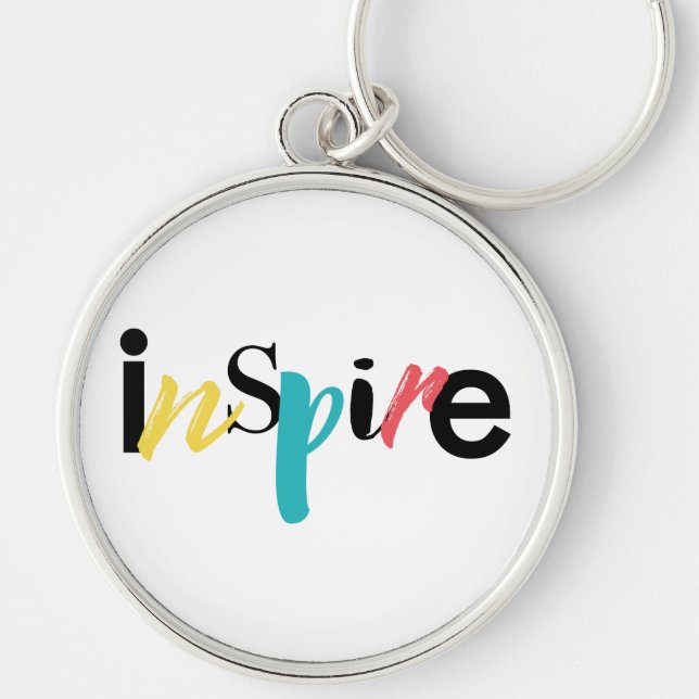 Cheerful, creative, modern typography of Inspire Keychain (Front)