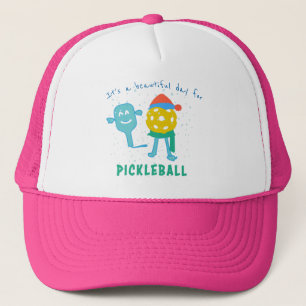 Cheerful Cute Pickleball Day Pickleball Weather Trucker Hat
