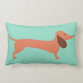 Cheerful Dachshund Lumbar Pillow