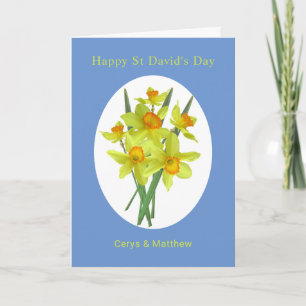 Cheerful Daffodils St David's Day Personalized Card