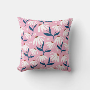 Cheerful Daisy Fields Throw Pillow