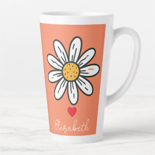 Cheerful Daisy Illustration  Cute Retro Coffee Mug