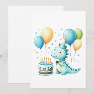 Cheerful Dinosaur Birthday Card