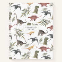 Cheerful Dinosaur Pattern Personalized Journal