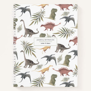 Cheerful Dinosaur Pattern Personalized Journal