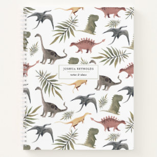 Cheerful Dinosaur Pattern Personalized Journal