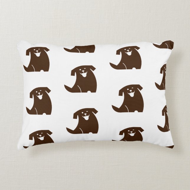 cheerful dog accent pillow (Front)