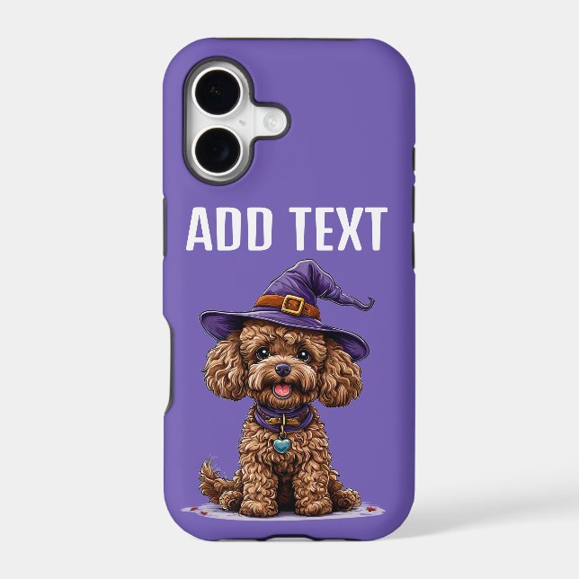 Cheerful Dog Wearing a Witch Hat (Back)
