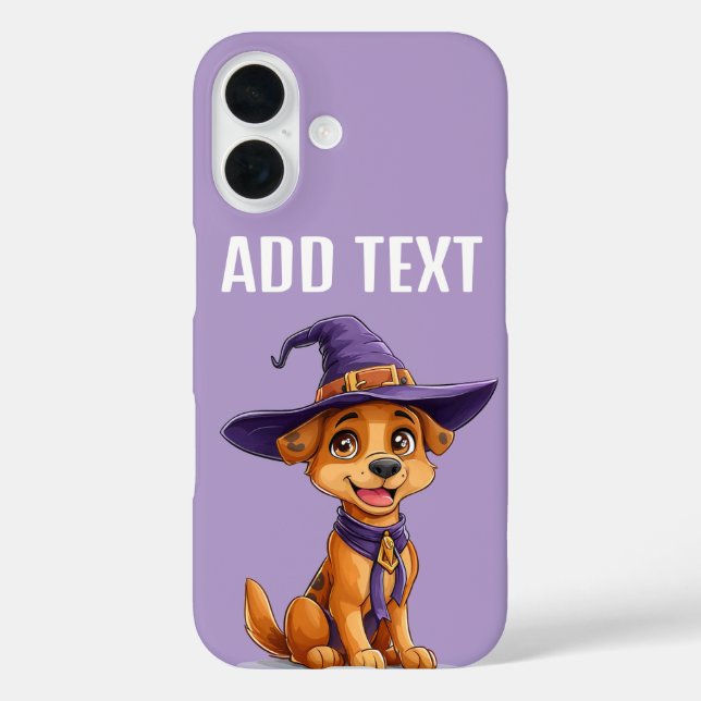 Cheerful Dog Wearing a Witch Hat Case-Mate iPhone Case (Back)