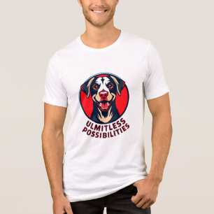 Cheerful Dog with Uplifting Inspirational Text Tri-Blend Shirt