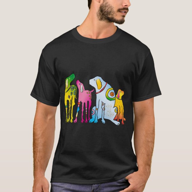cheerful dogs pet pack pack T-Shirt (Front)