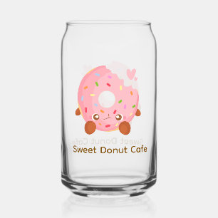 Cheerful Donut With Sprinkles Can Glass
