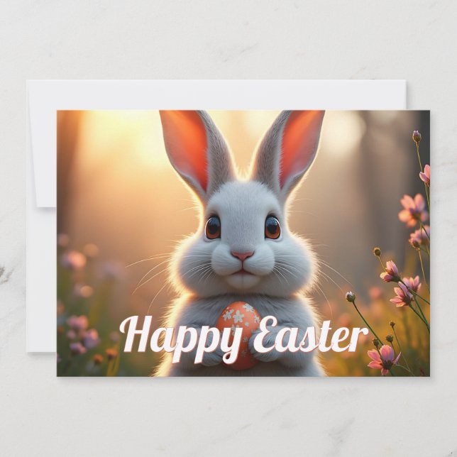 Cheerful Easter Bunny in the Magic of Spring (Front)