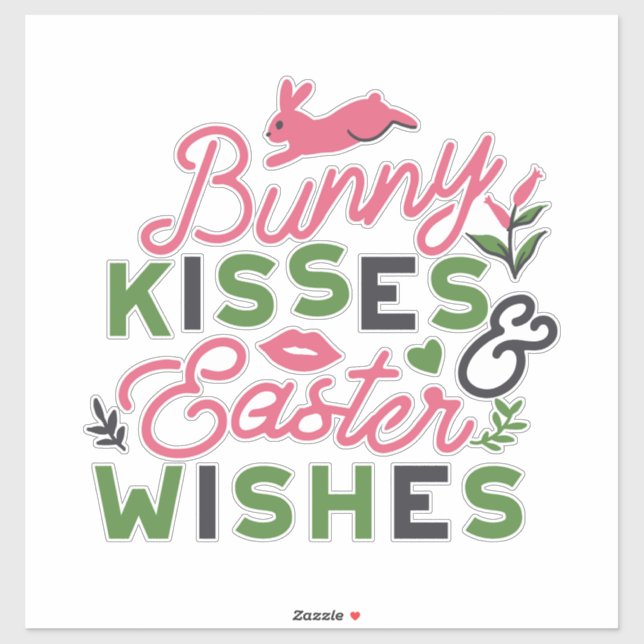Cheerful Easter Typography - Bunny Kisses (Sheet)