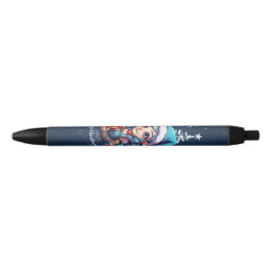 Cheerful elf   black ink pen