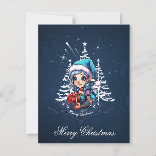 Cheerful elf  holiday card