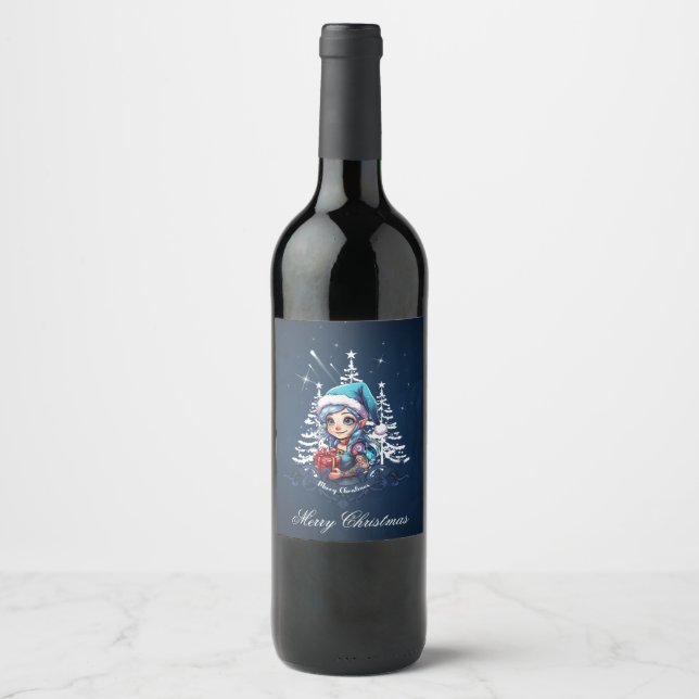 Cheerful elf   wine label (Front)
