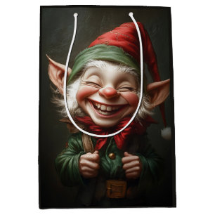 Cheerful Elf with a Big Laugh Medium Gift Bag