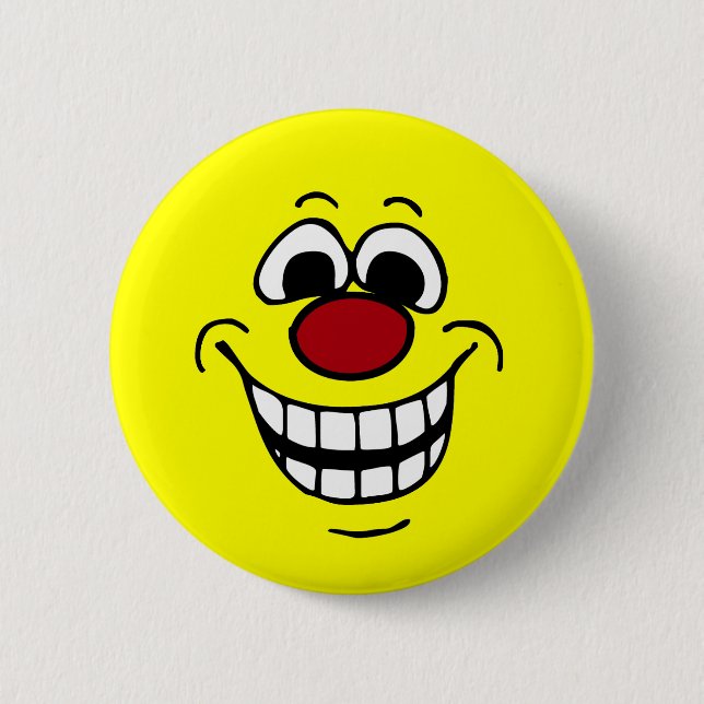 Cheerful Face Grumpey 2 Inch Round Button (Front)