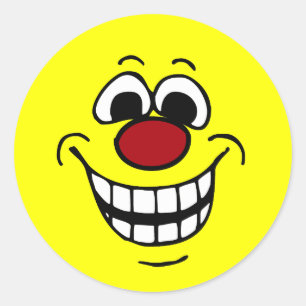 Cheerful Face Grumpey Classic Round Sticker