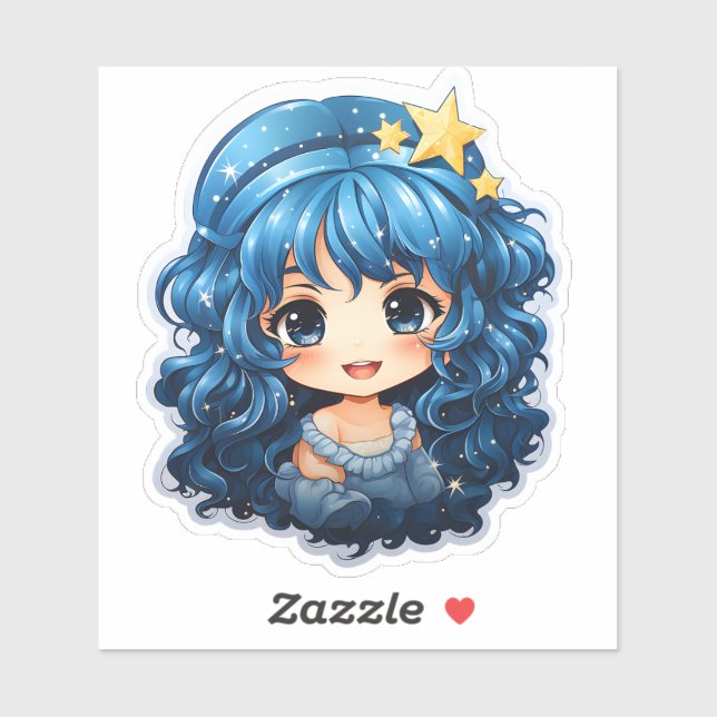 Cheerful Festive Blue Christmas Sticker (Feuille)