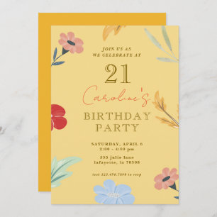 Cheerful Floral Birthday invitations