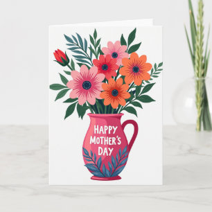 Cheerful Floral Pitcher Card