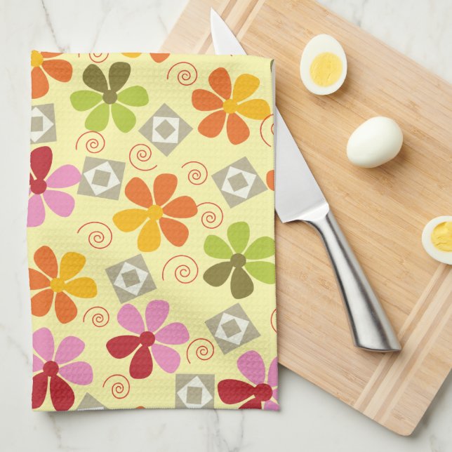 Cheerful Flowers Kitchen Towels (Quarter Fold)