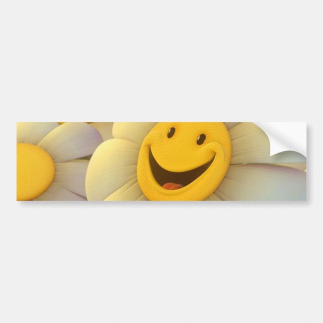 Cheerful Flowers Smile Bumper Sticker (Front)