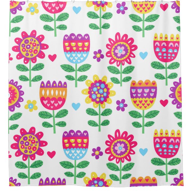 Cheerful Flowers Vintage Colourful Pattern (Front)