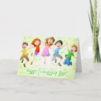 cheerful friends greeting card